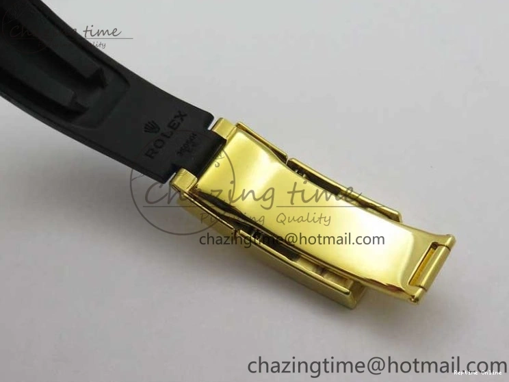 0412 Daytona 116518 Noob 1:1 Best Edition YG Plated 904L SS Case Goid Diamonds Dial on Black Rubber Strap SA4130 V4 (Free Extra Strap) Versatile 2587